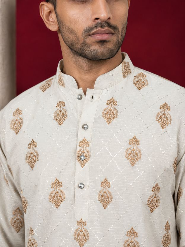 Jompers Men Embroidered Straight Kurta - Image 6
