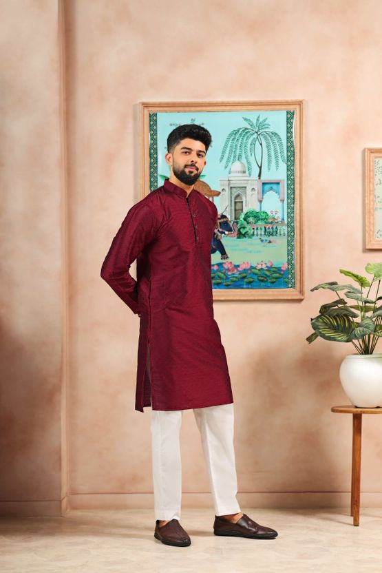 Koshin Men Kurta Pyjama Set - Image 3