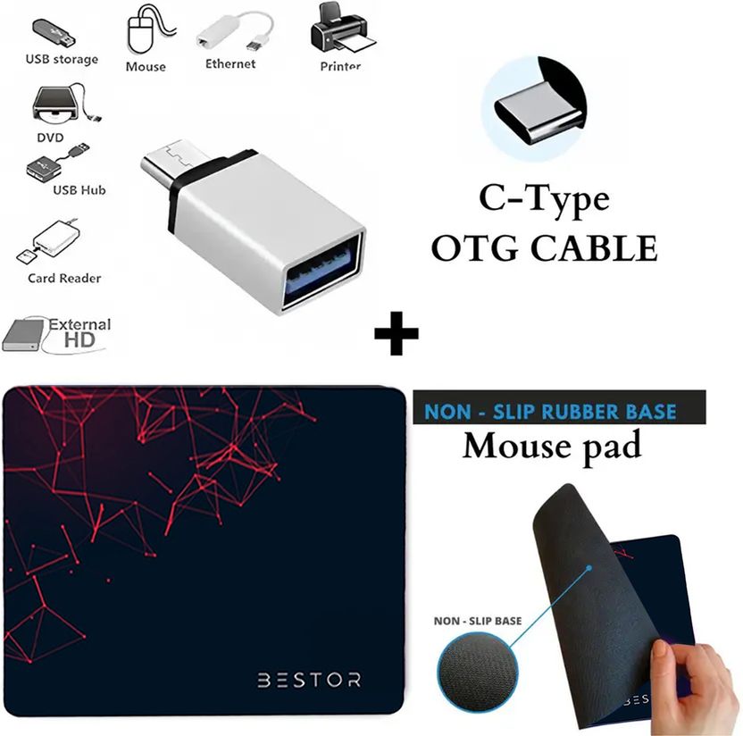 Bestor 5-Piece Combo: Keyboard, Mouse, Mouse Pad Pack of 5 - Image 4