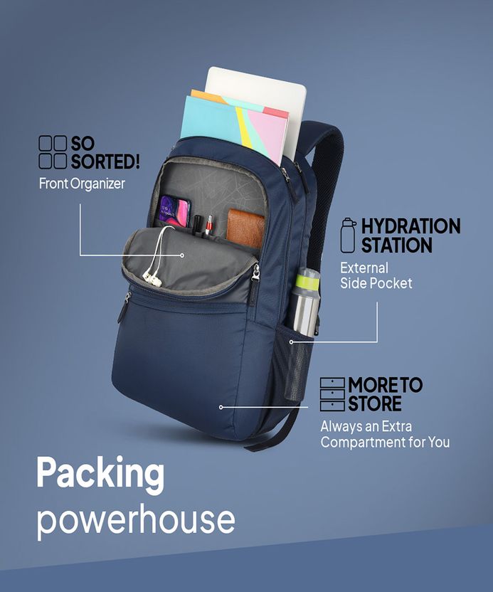 American Tourister 17 inch Valex Laptop Backpack (Blue) - Image 4