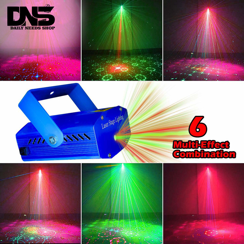 Daily Needs Shop LED Strobe Stage Light Sound Laser Projector With 6 Modes Effects