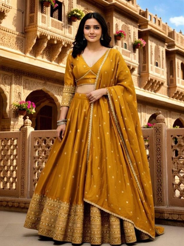 Udbhav Embroidered Semi Stitched Lehenga Choli - Image 10