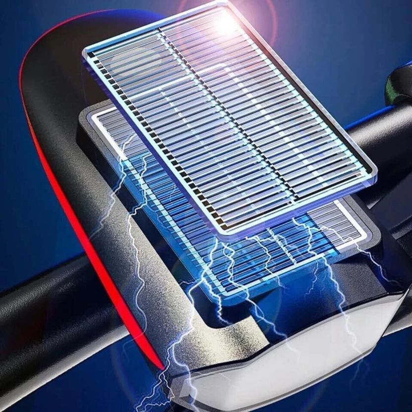 Najif Front Solar & USB Rechargeable LED 2in1 Light Horn - Image 4