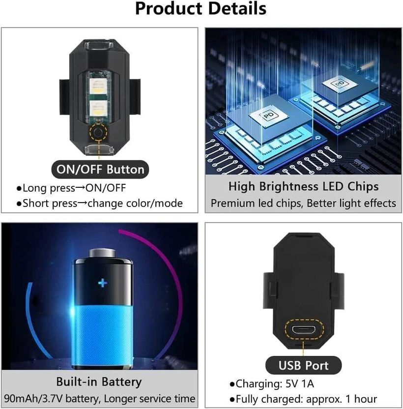 Onbicle Universal Safety Light 7 Colors, 30 Modes - Image 3