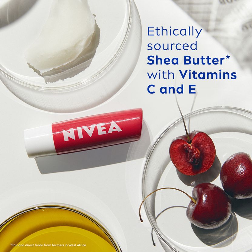 NIVEA Shine Caring Lip Balm Cherry 4.8g - Image 4