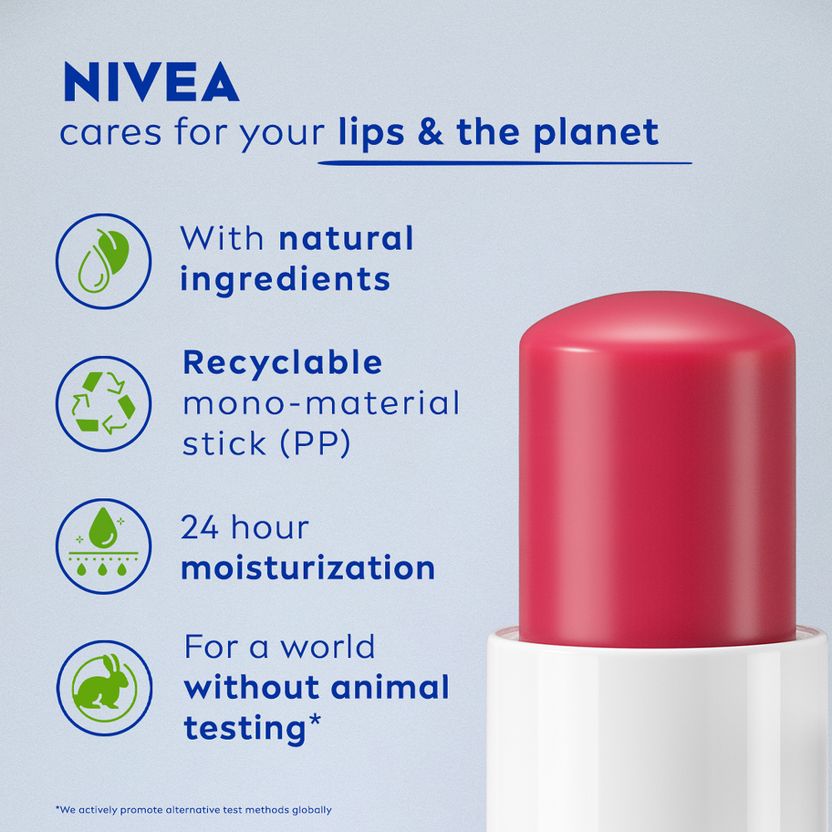 NIVEA Shine Caring Lip Balm Cherry 4.8g - Image 8