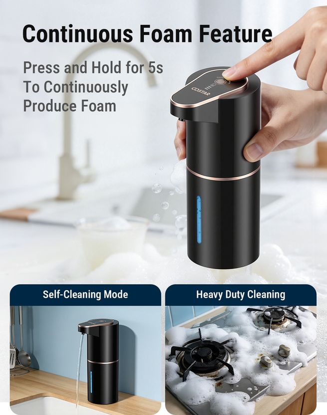 Costar Rechargeable Sensor Foaming Handwash Dispenser, 350 ml - Image 4