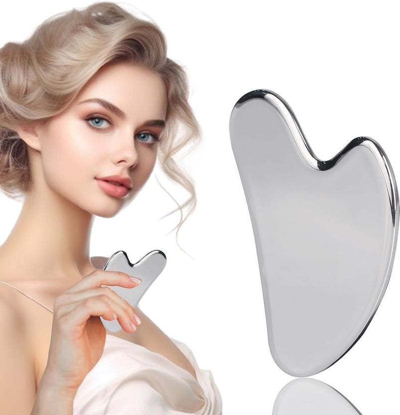 AJRO Gua Sha Steel Beauty Tool - Image 1