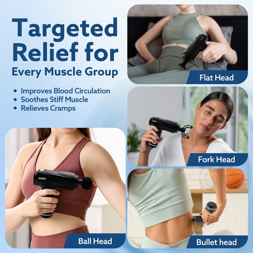 AGARO Primo Gun Massager 4 Heads 6 Speed - Image 3
