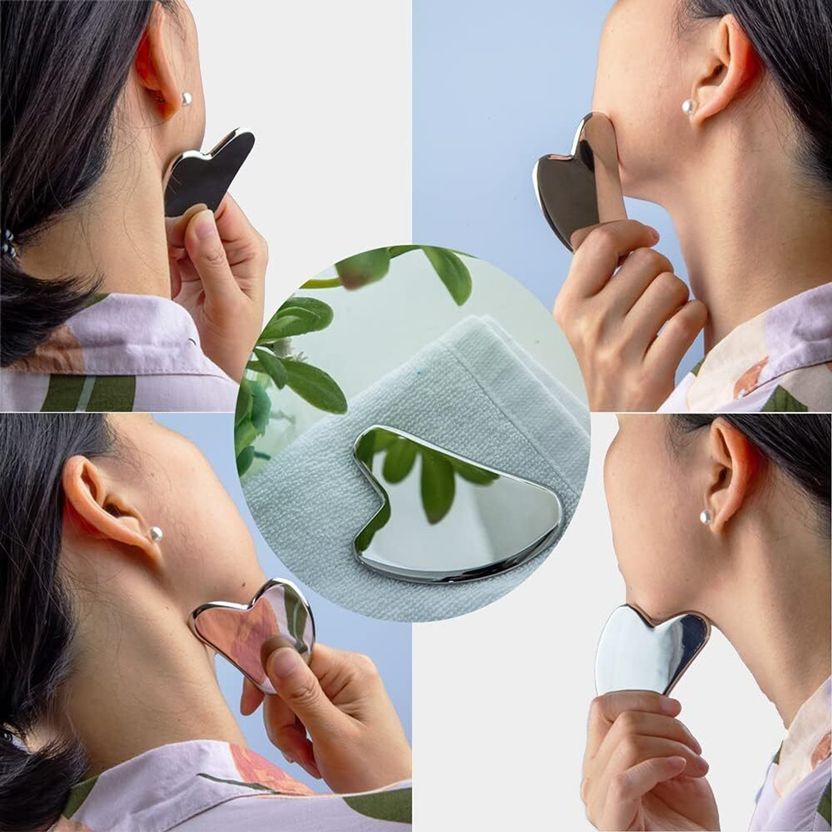 AJRO Gua Sha Steel Beauty Tool - Image 5