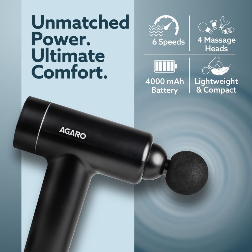 AGARO Regal Gun Massager, 4 Heads, 6 Speed - Image 2