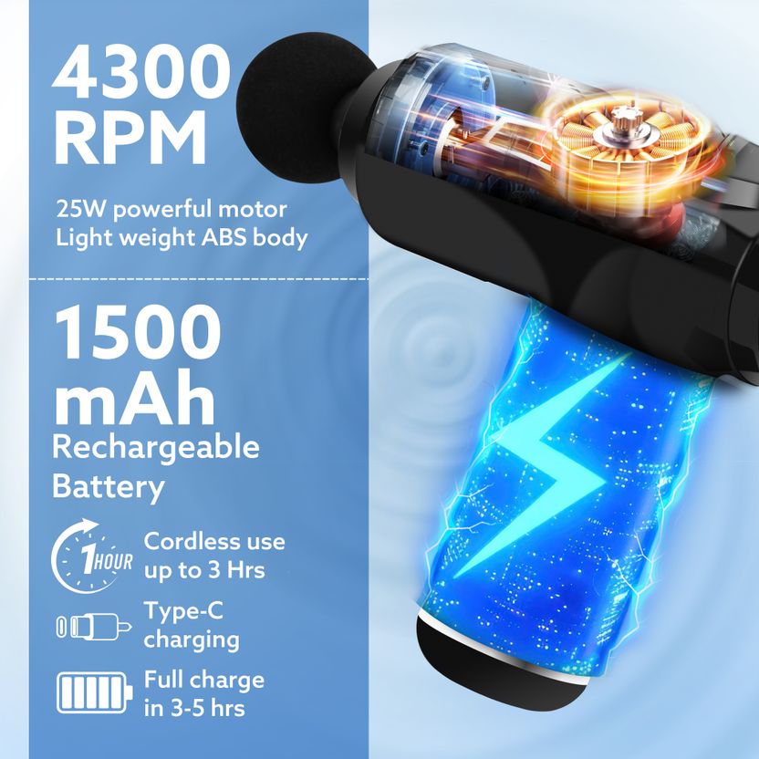 AGARO Primo Gun Massager 4 Heads 6 Speed - Image 5