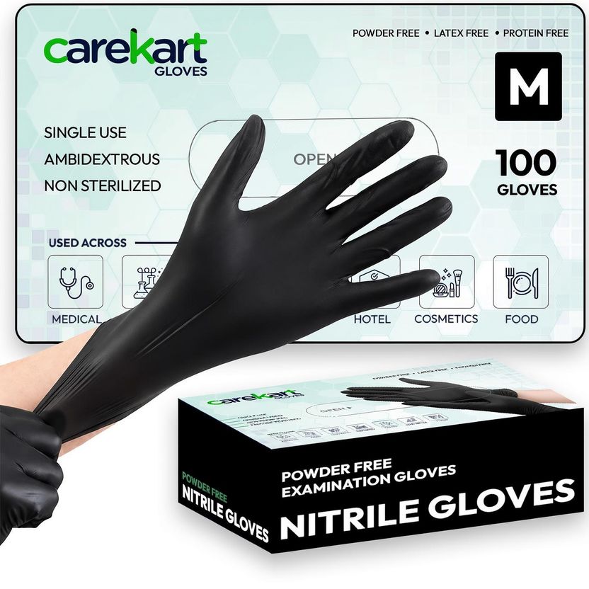 CAREKART Black Food Grade Nitrile Gloves - Image 1