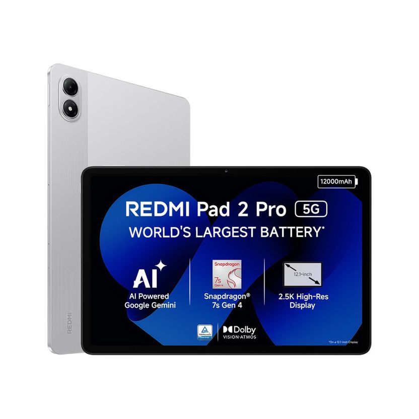 REDMI Pad 2 Pro 5G 8 GB RAM 256 GB ROM 12.1 inch with Wi-Fi+5G Gaming Qualcomm Snapdragon 7s Gen 4 Tablet (Quick Silver) Price in India - Image 3
