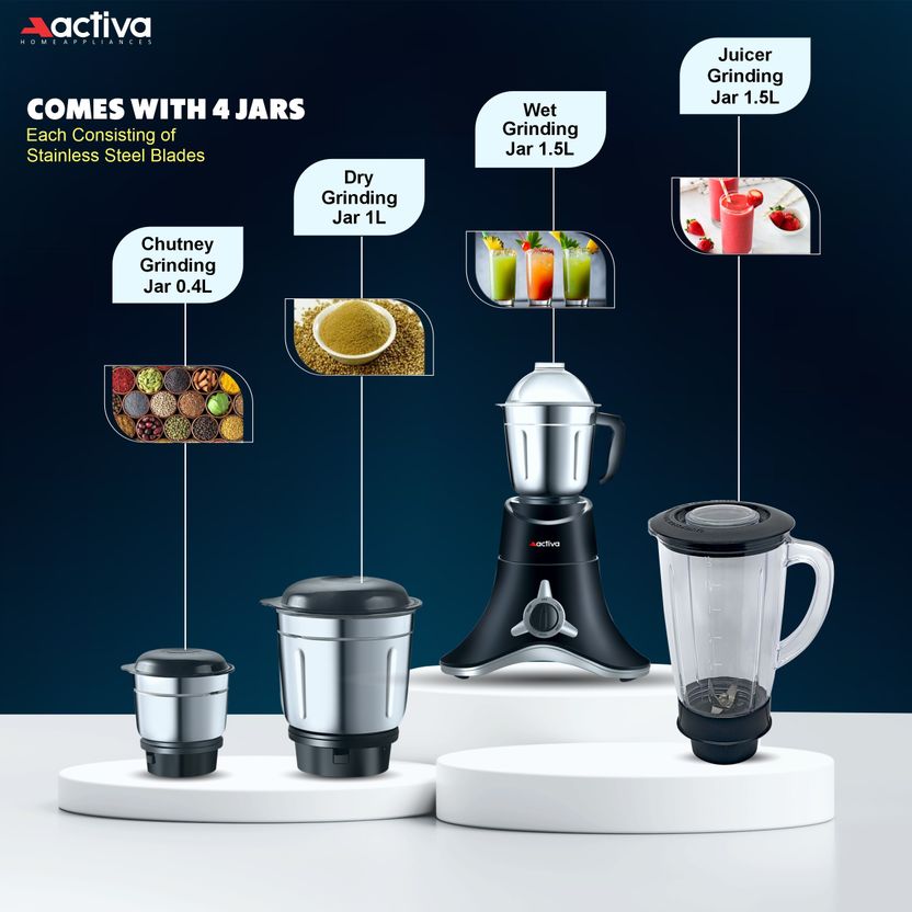 ACTIVA Super Chef 900W 4 Jar Blender - Image 5