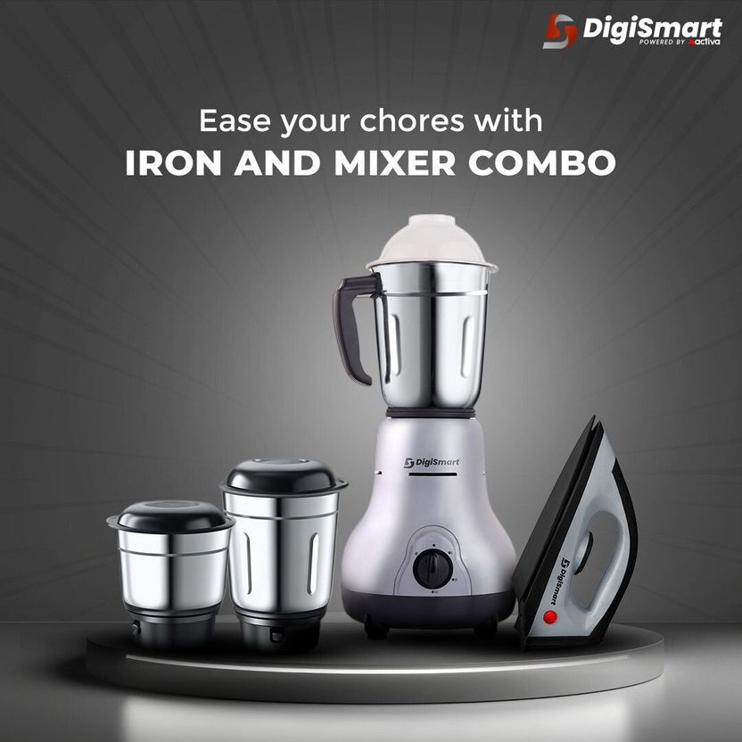 DIGISMART 1150W Dry Iron 750W Mixer Grinder Combo - Image 5