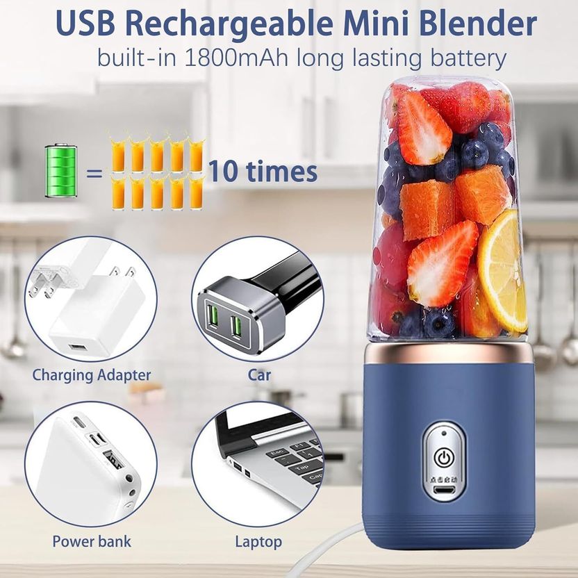 aestivo Small Portable Juicer USB Rechargeable Mini Blender - Image 4