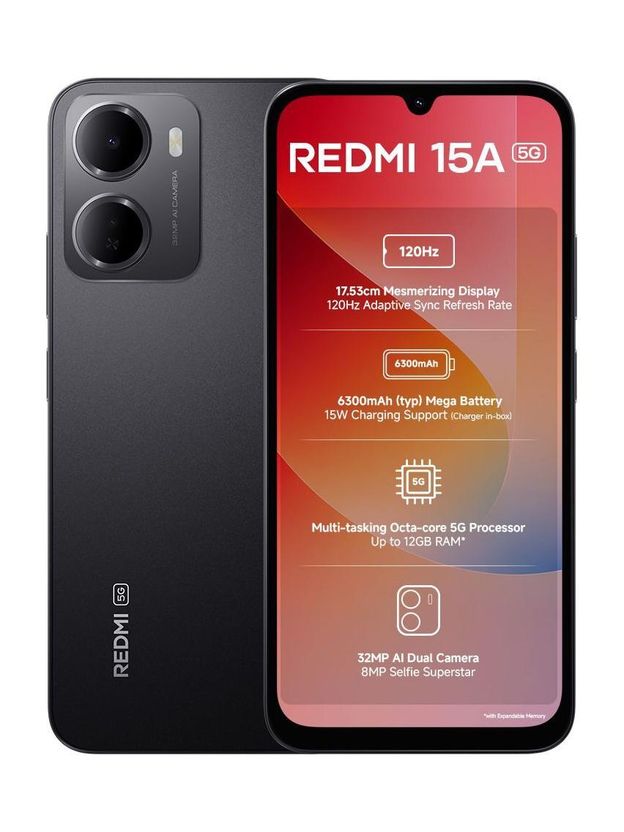 Redmi 15A 6GB RAM 128GB Ace Black - Image 1