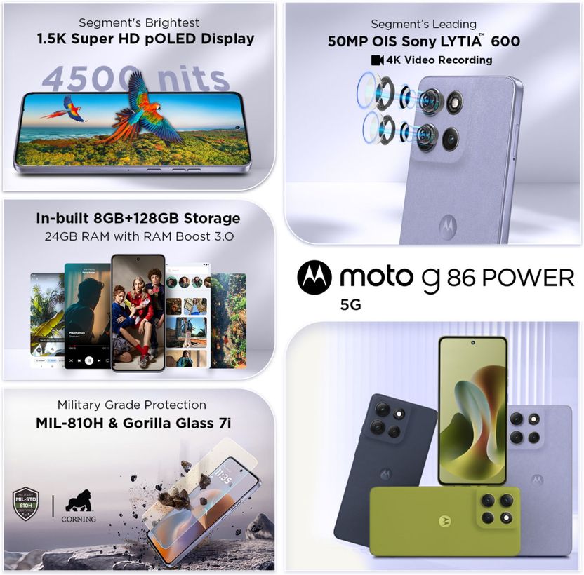 Motorola G86 Power 5G 128GB 8GB RAM Cosmic Sky - Image 5