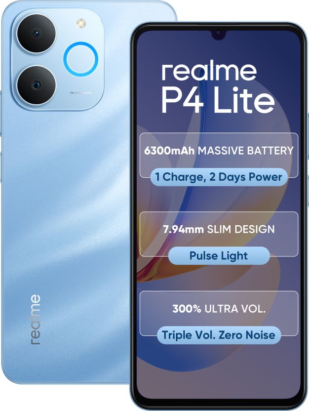 realme P4 Lite 128GB 4GB RAM Sea Blue - Image 1