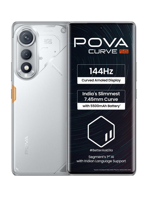 Tecno Pova Curve 5G 128GB 6GB RAM Silver - Image 1