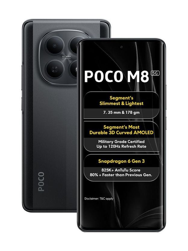 POCO M8 (Carbon Black, 256 GB, 8 GB RAM) - Image 1