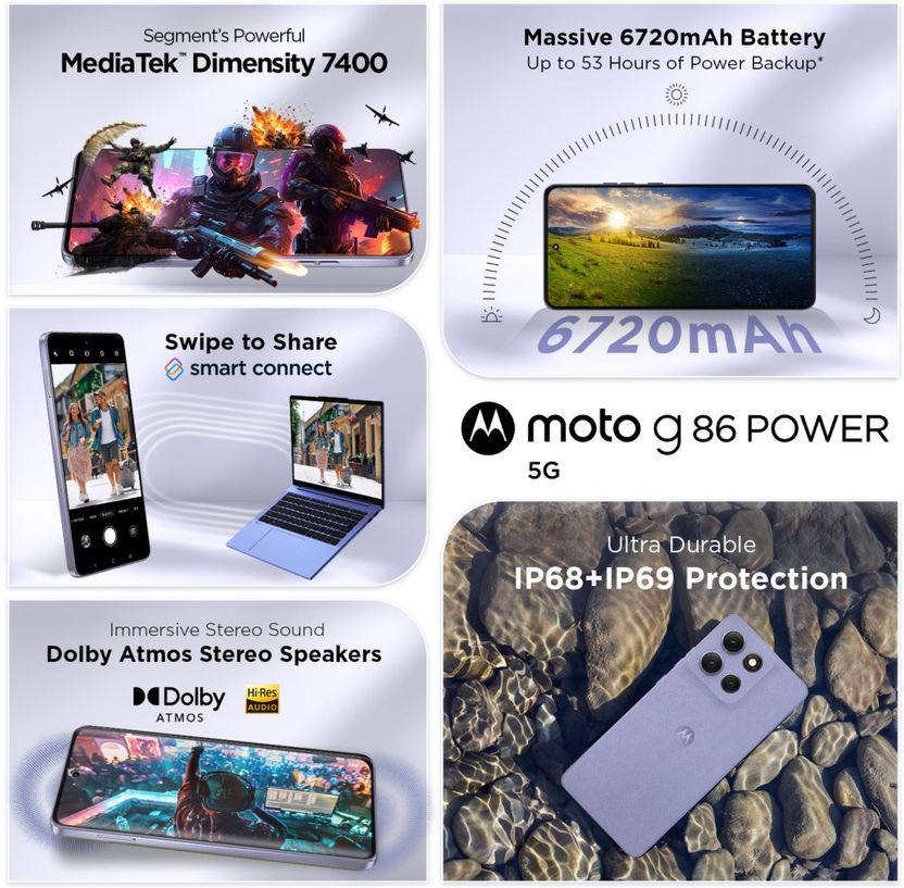 Motorola G86 Power 5G 128GB 8GB RAM Cosmic Sky - Image 6