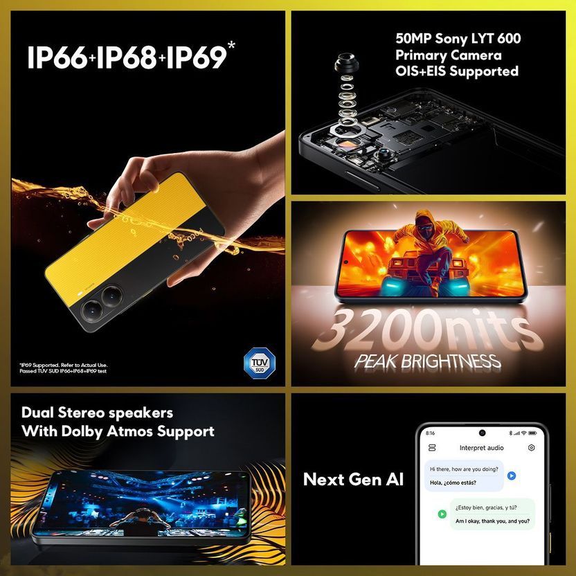 POCO X7 Pro 5G 256GB 12GB RAM Yellow - Image 3