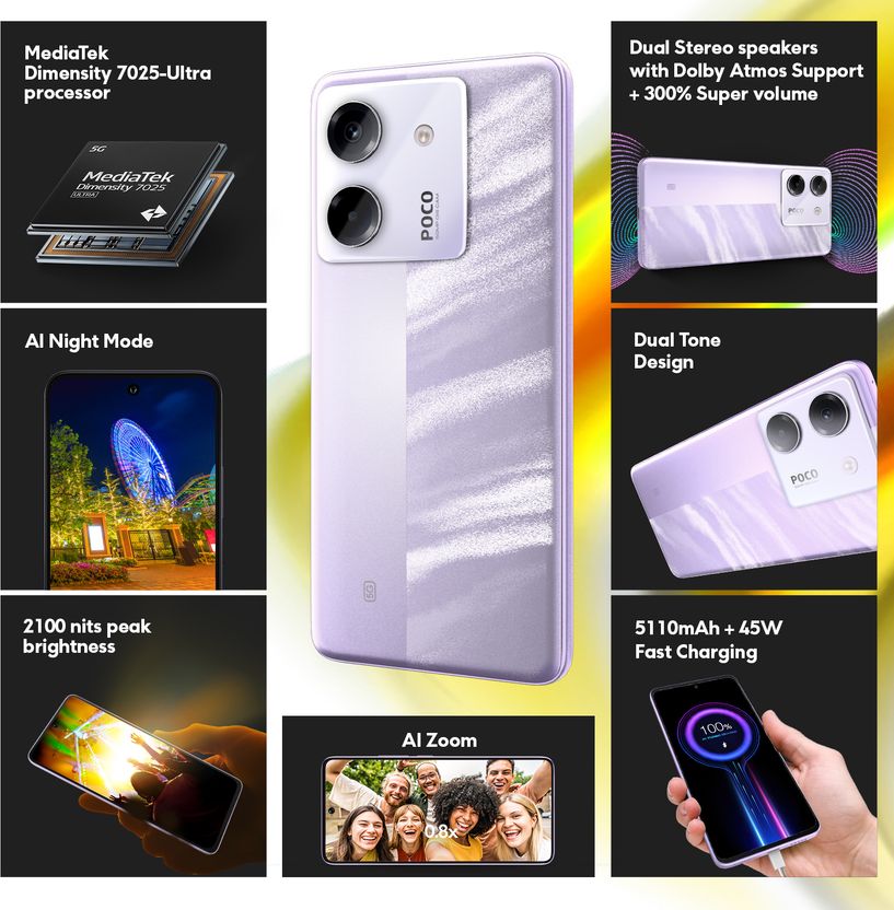 POCO M7 Pro 5G 128GB 6GB RAM Purple - Image 2