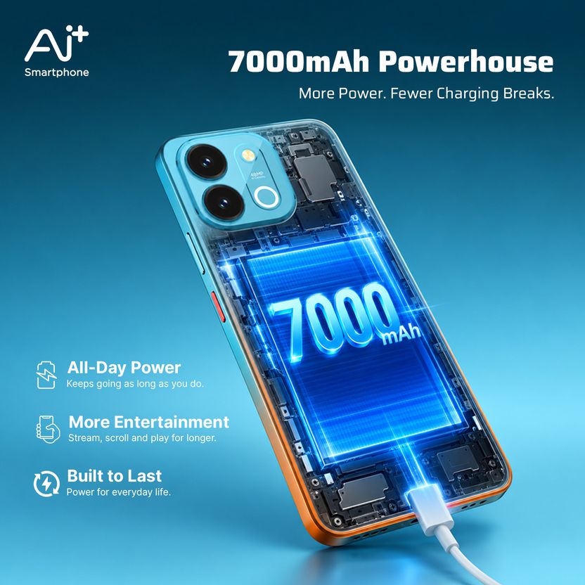 Ai+ Nova 2 Power 5G (Blue, 128GB, 6GB RAM) - Image 3