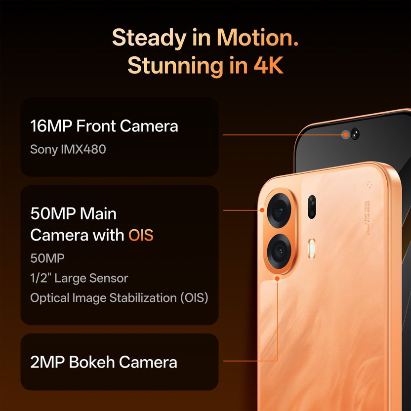 OPPO K14 Plus 5G (Solar Orange, 128GB, 6GB RAM) - Image 8
