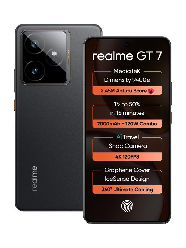 realme GT 7 256GB 12GB RAM Icesense Black - Image 1