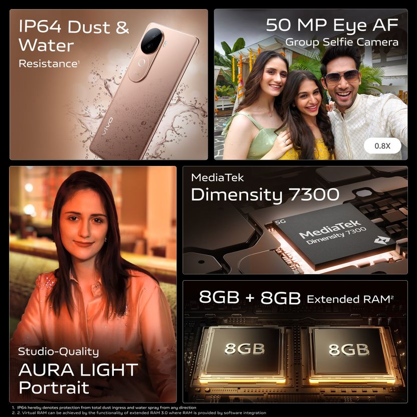 vivo V40e 5G (Royal Bronz, 128GB, 8GB RAM) - Image 4