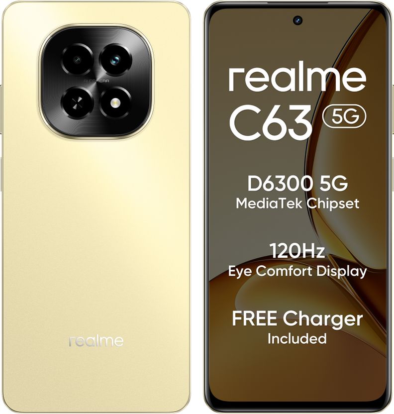 realme C63 5G 128GB 8GB RAM Starry Gold - Image 2