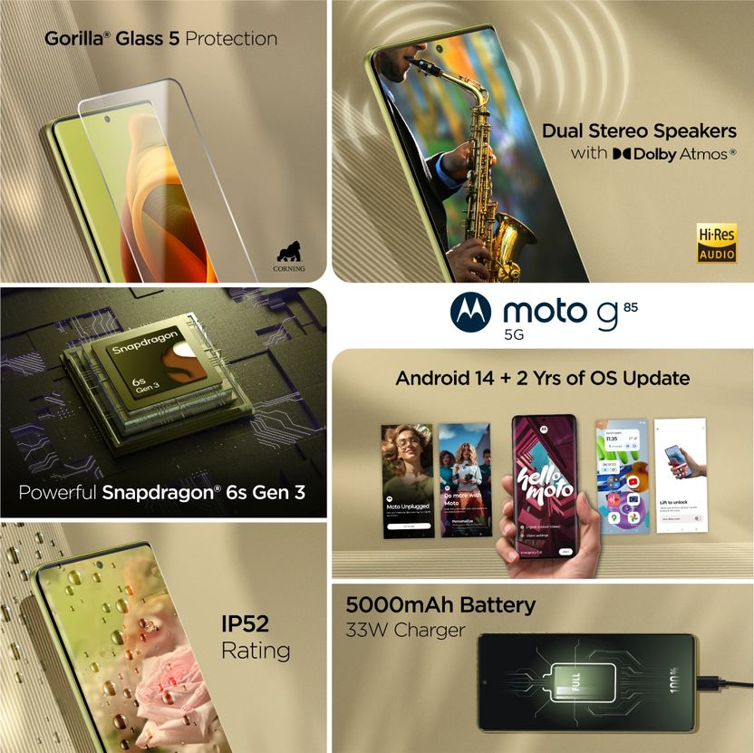 Motorola G85 5G 128GB 8GB RAM Olive Green - Image 5