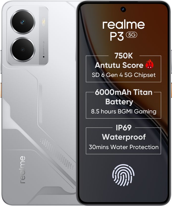 realme P3 5G 128GB 8GB RAM Space Silver - Image 1
