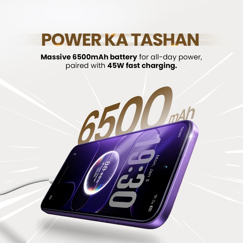 Tecno Spark 50 5G (Fantasy Purple, 128 GB, 4 GB RAM) - Image 3