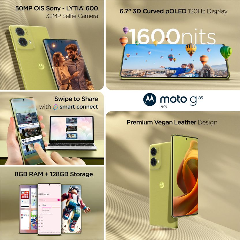 Motorola G85 5G 128GB 8GB RAM Olive Green - Image 4