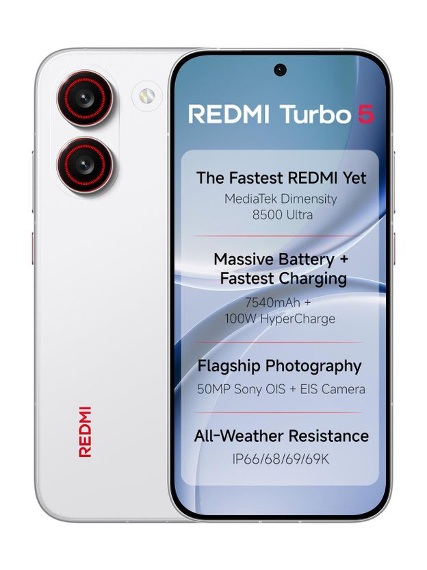 Redmi Turbo 5 5G 256GB 8GB RAM White - Image 1