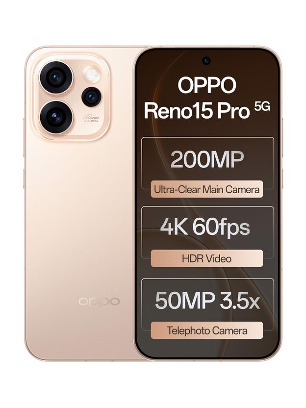 OPPO Reno15 Pro 5G 512GB 12GB RAM Sunset Gold - Image 1