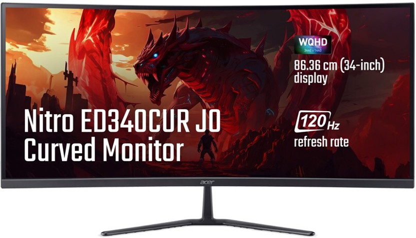 Acer 87.0 cm (34 inch) Curved WQHD IPS Panel UM.CE3SS.001 Gaming Monitor (ED340CUR J0)