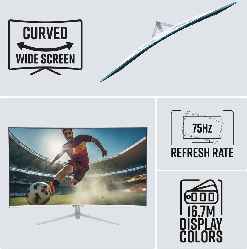ZEBRONICS 32 Inch Curved Full HD LED Monitor - Image 9