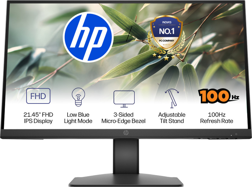 HP Series 3 Pro 54.48 cm (22 inch) Full HD LED Backlit IPS Panel with Eye Ease, 3-Sided Micro-Edge, Tilt Adjustable, HDMI, VGA Monitor (322pe)