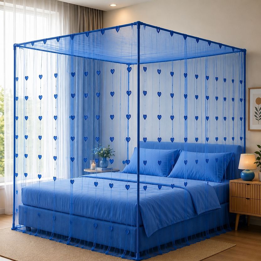 Rm Enterprises Blue Double Bed Mosquito Net - Image 1