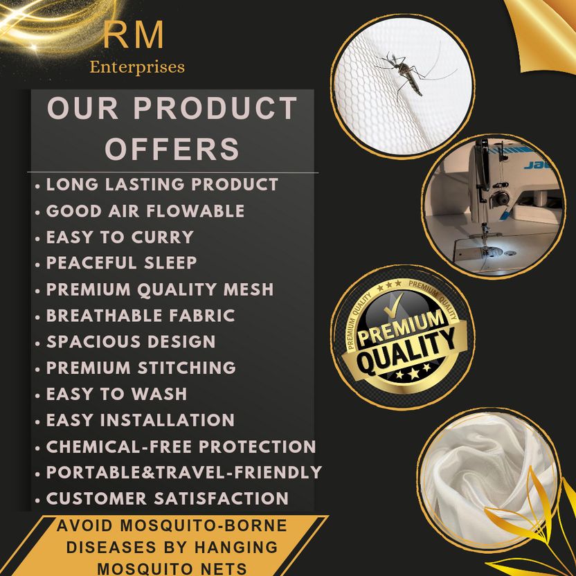 Rm Enterprises Blue Double Bed Mosquito Net - Image 3