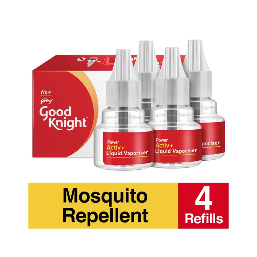 Good Knight Power Activ+ Liquid Mosquito Vaporiser Refill 4x45ml - Image 1