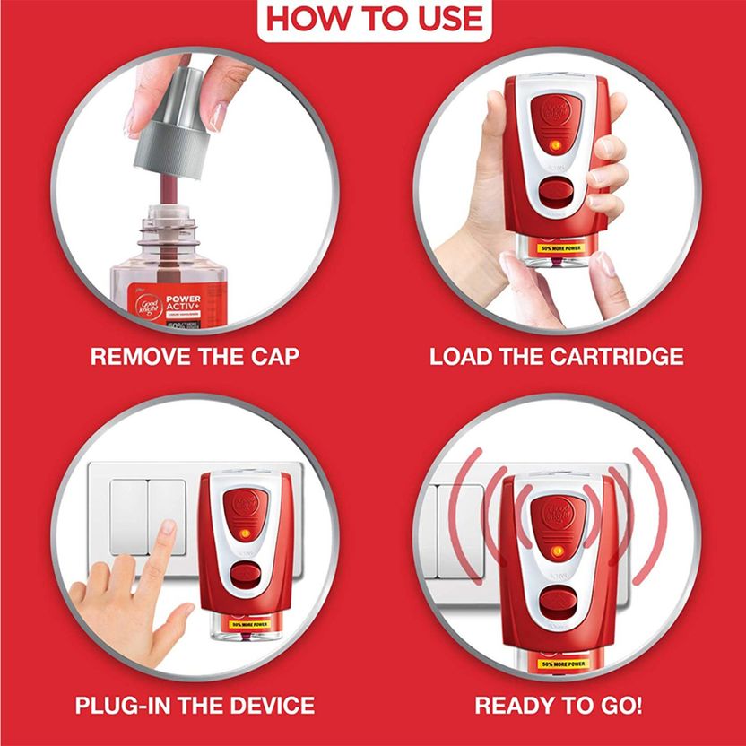 Good Knight Power Activ+ Liquid Mosquito Vaporiser Refill 4x45ml - Image 6