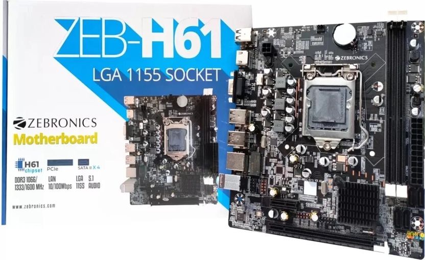 ZEBRONICS H61 LGA 1155 Micro-ATX Motherboard - Image 1