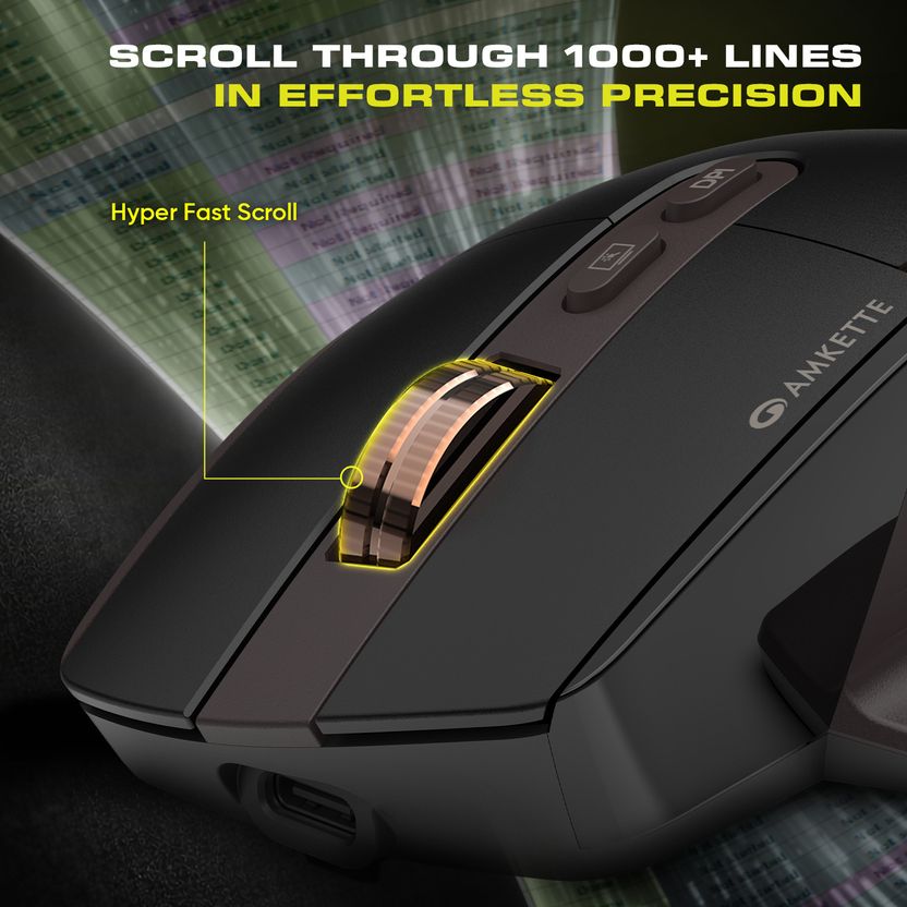 AMKETTE XS Flow 2 Speed Ergonomic Optical Mouse with Upto 8000 DP...more - Image 3