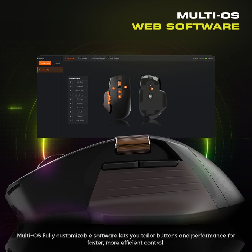 AMKETTE XS Flow 2 Speed Ergonomic Optical Mouse with Upto 8000 DP...more - Image 4